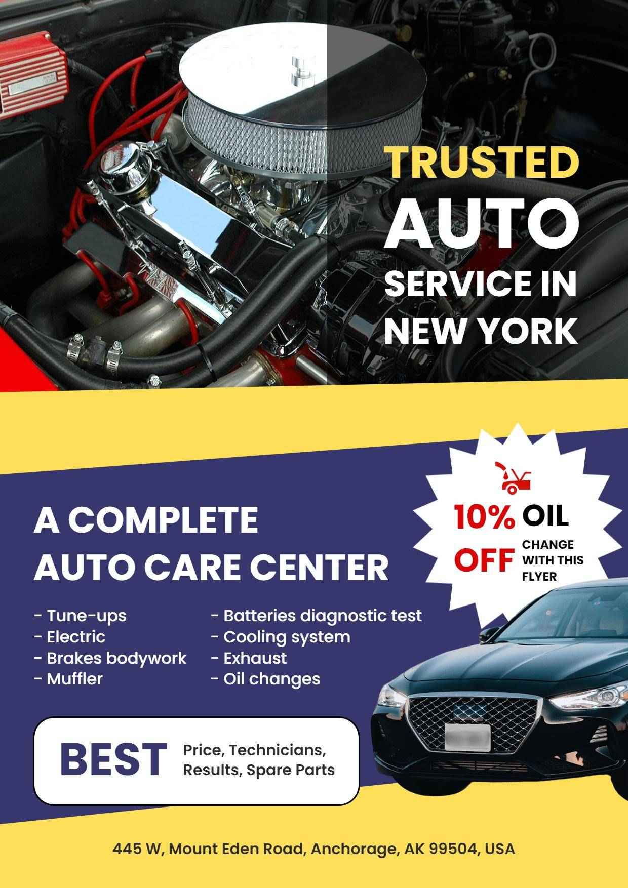 Trusted Auto Services A4 Flyer Template