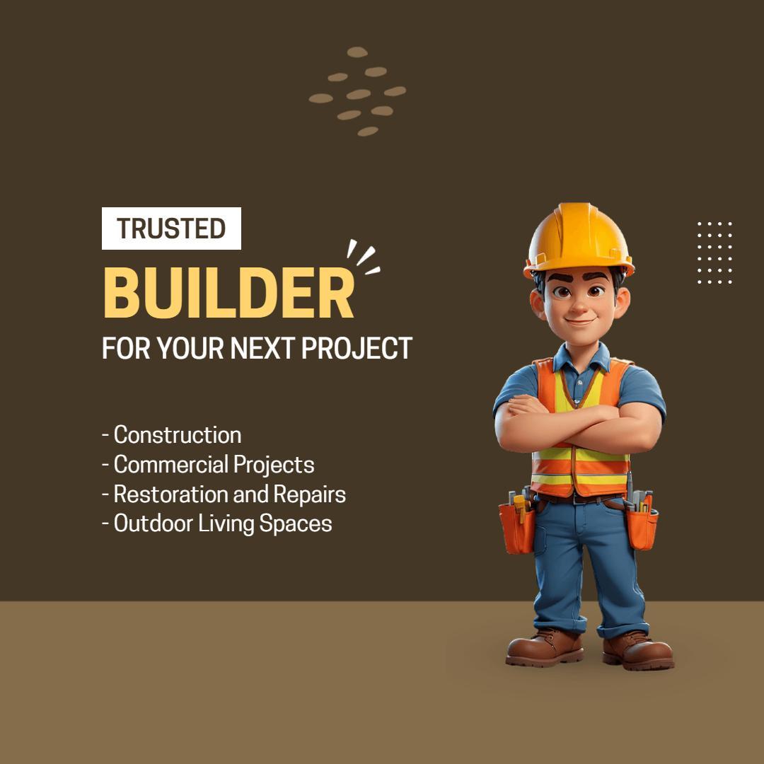 Trusted Builder Construction Services Instagram Flyer Template