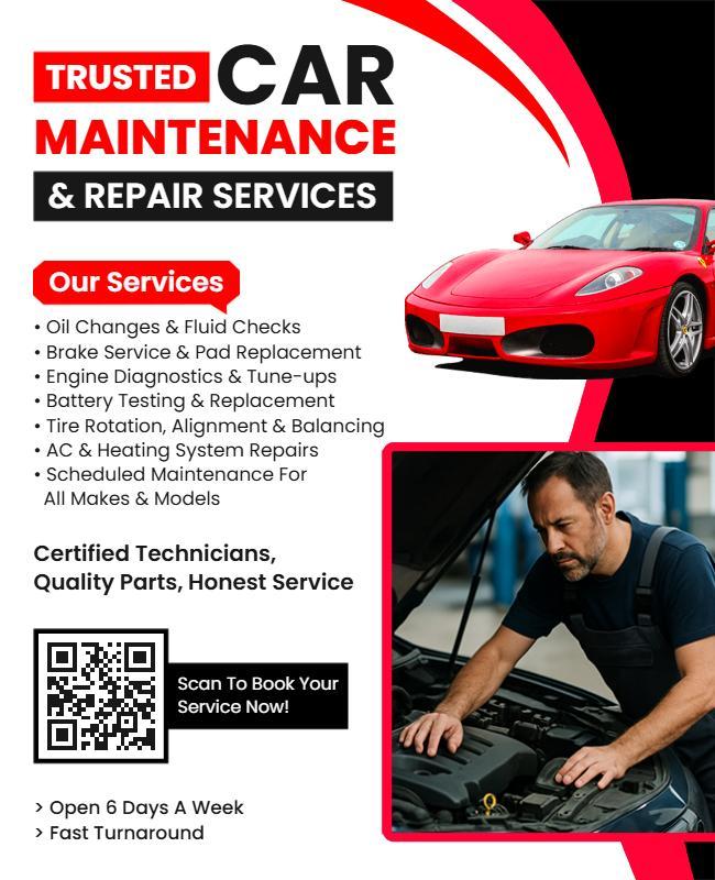 Trusted Car Maintenance and Repair Services Flyer Template