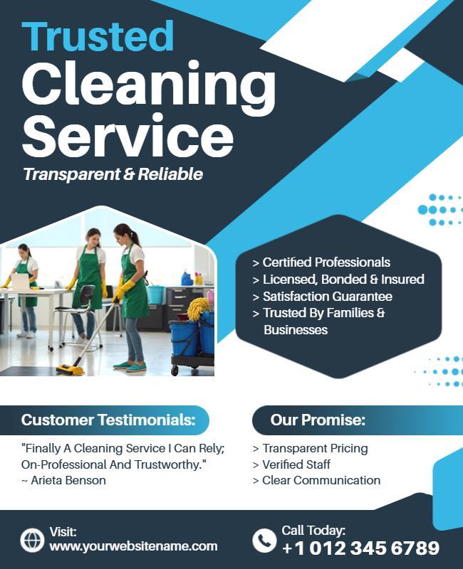 Trusted Cleaning Service Promotion Flyer Template