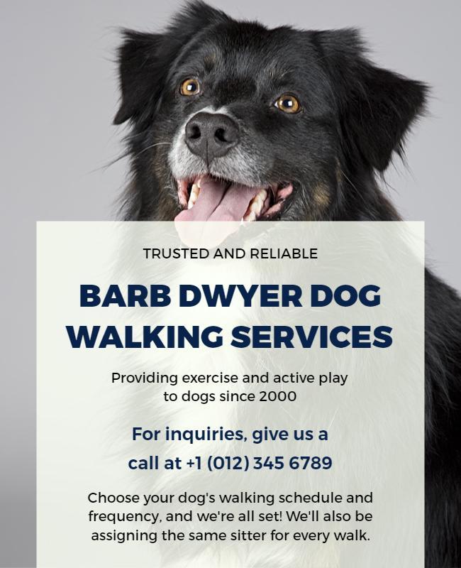 Trusted Dog Walking Services Promotional Flyer Template