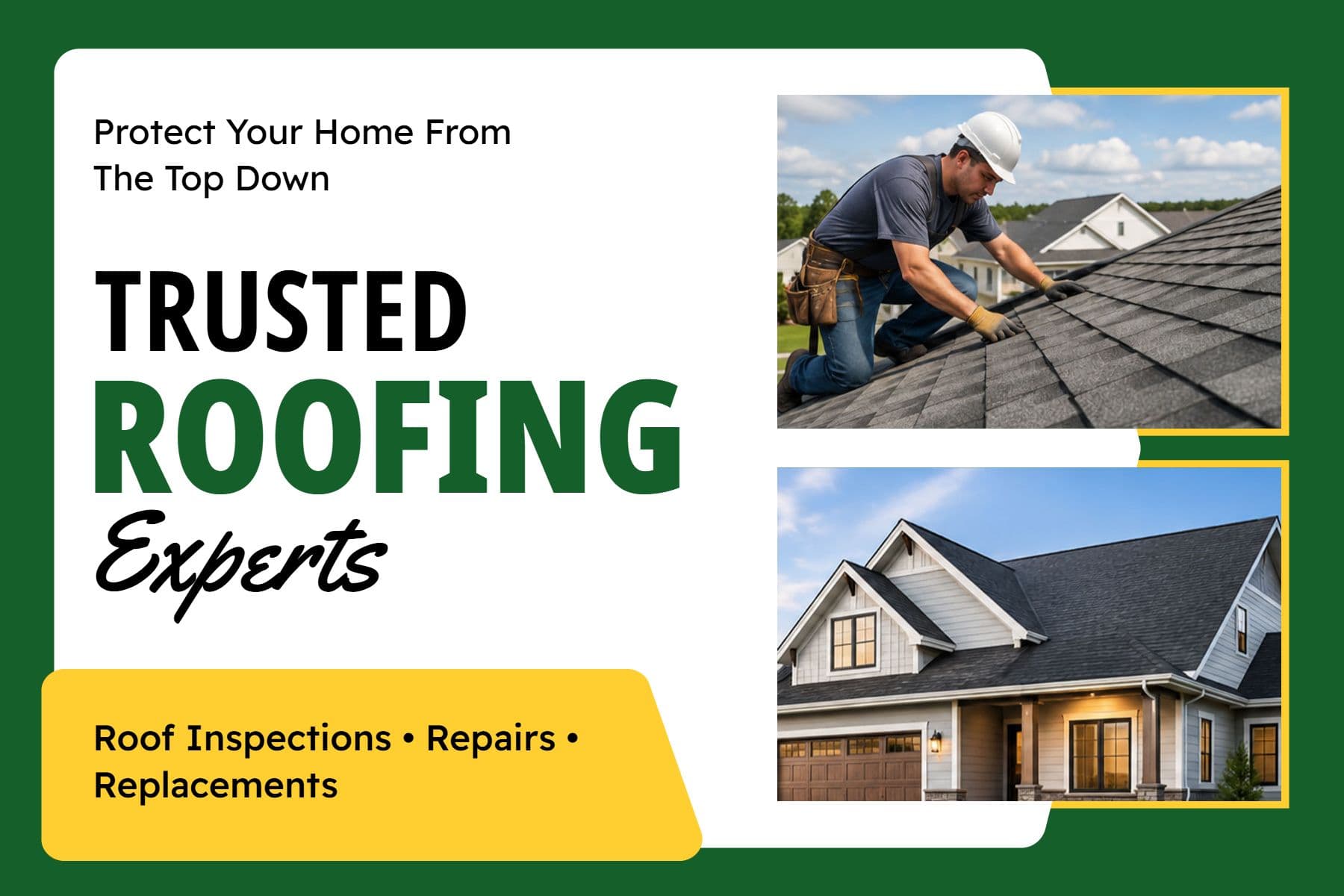 Trusted Roofing Experts Promotional Postcard Template