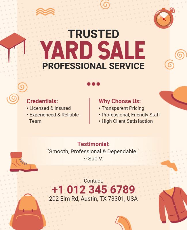 Trusted Yard Sale Professional Service Flyer Template