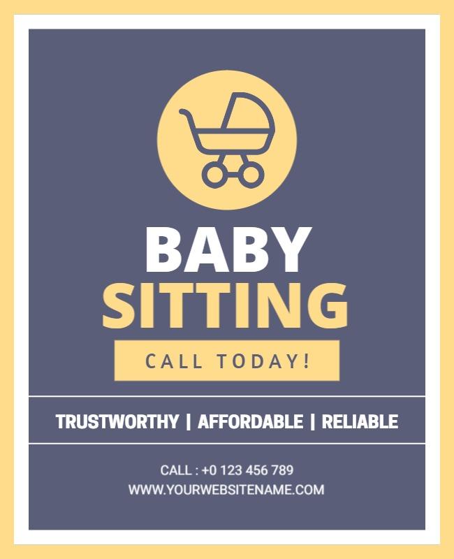 Trustworthy Baby Sitting Service Flyer Template