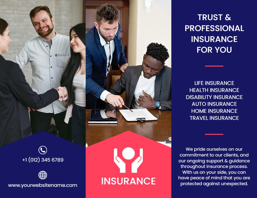 Trustworthy Professional Insurance Services Brochure Template