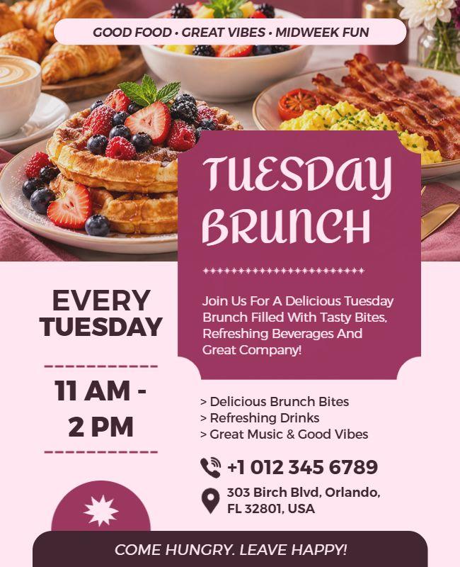 Tuesday Brunch Event Promotion Flyer Template