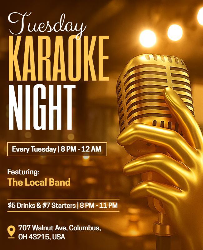 Tuesday Karaoke Night Event Flyer Template