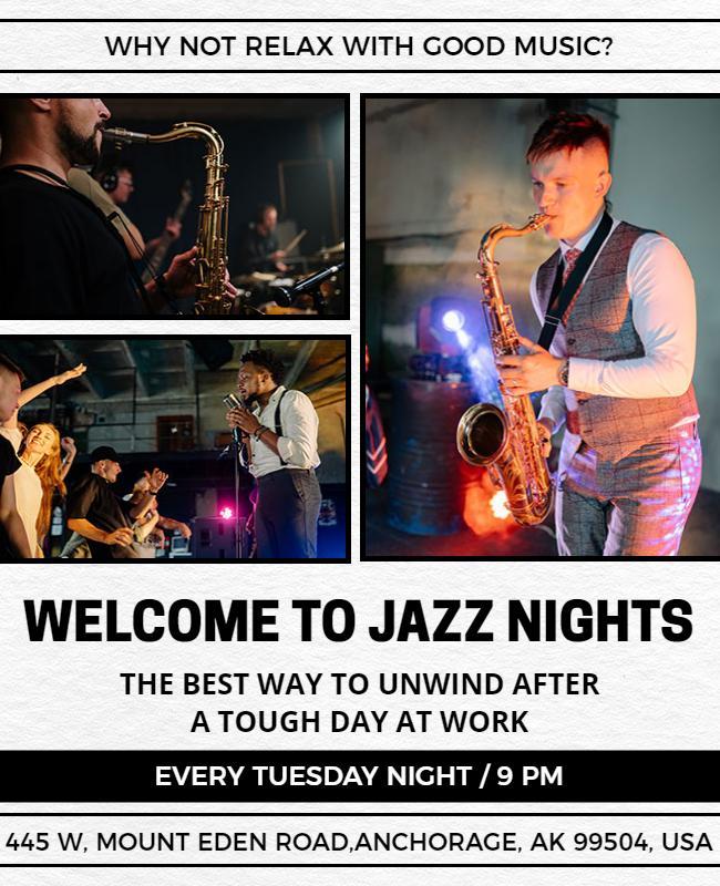 Tuesday Night Jazz Music Event Flyer Template