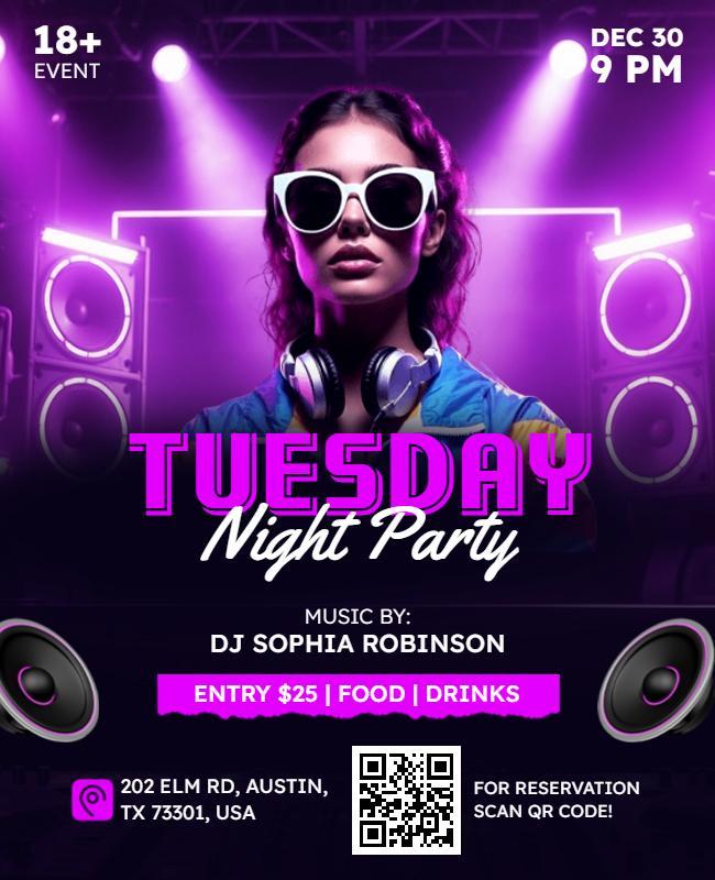 Tuesday Night Party Flyer Template