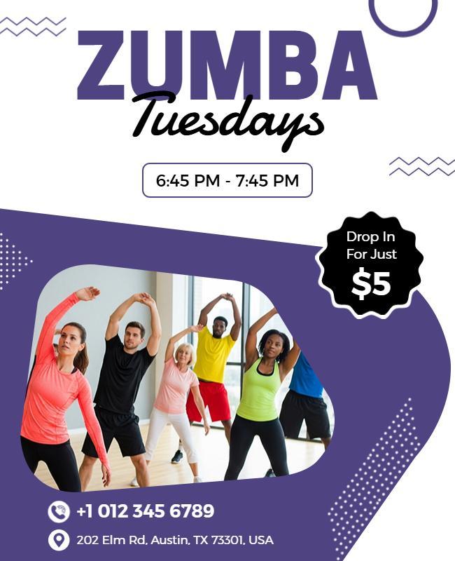 Tuesday Zumba Fitness Session Flyer Template