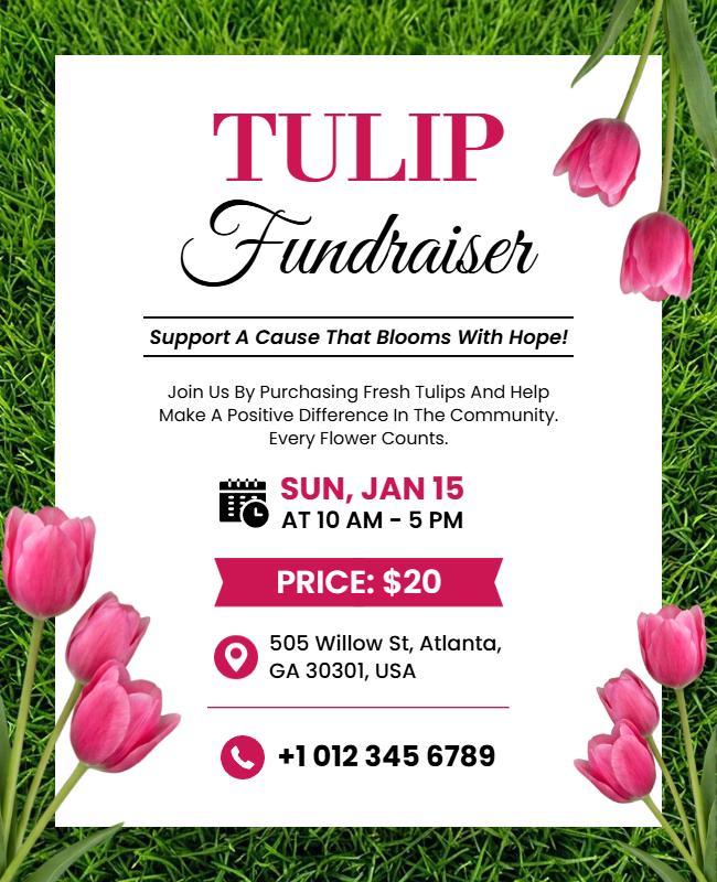 Tulip Fundraiser Event Flyer Template