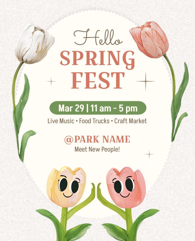 Tulip Theme Outdoor Spring Festival Flyer Template