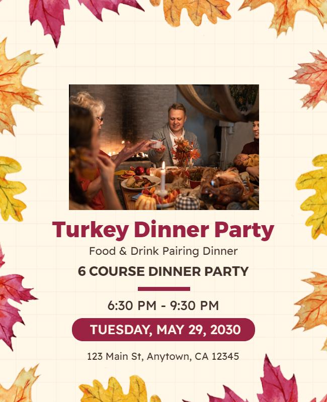 Turkey Dinner Party Event Flyer Template