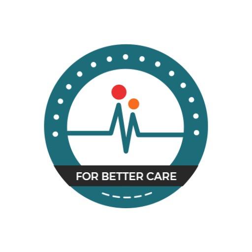 Turquoise Circular Design Promoting Community Health Hospital Logo Template