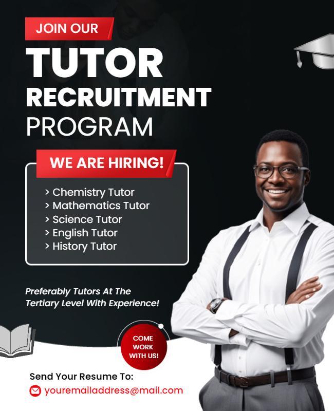 Tutor Recruitment Program Hiring Flyer Template