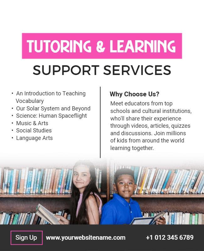 Tutoring and Learning Support Services Flyer Template