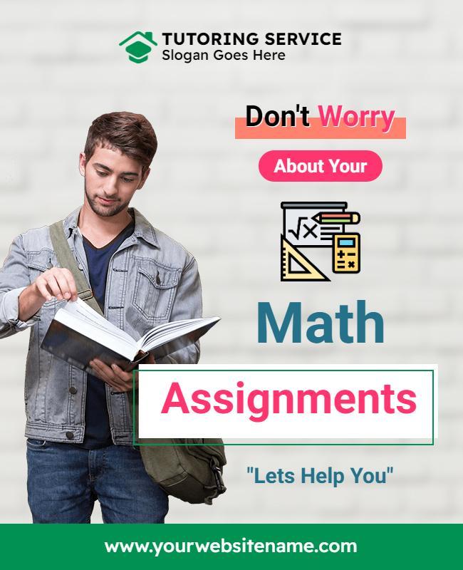 Tutoring Service Math Assignment Help Flyer Template