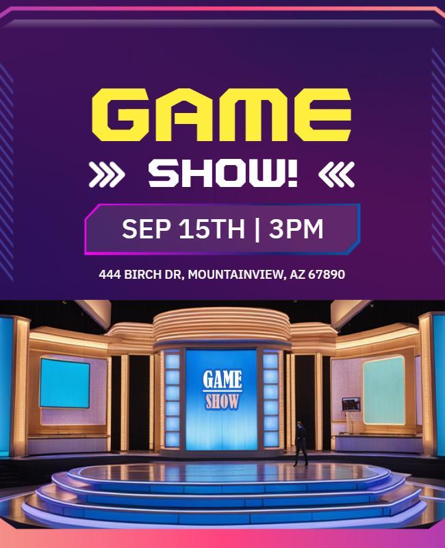 Tv Game Show Event Announcement Flyer Template