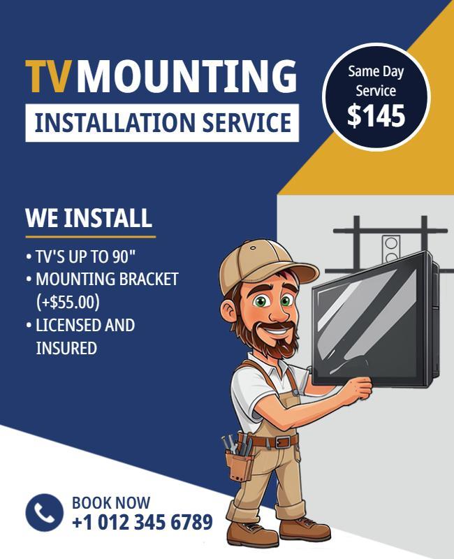 TV Mounting Installation Service Flyer Template