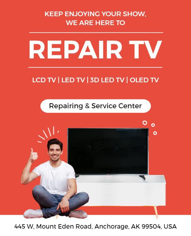 Tv Repair Service Center Flyer Template