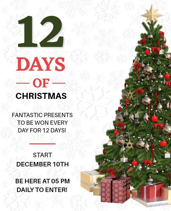 Twelve Days Of Christmas Celebration Flyer Template