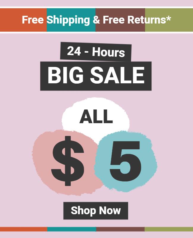 Twenty Four Hour Big Sale Promotion Flyer Template