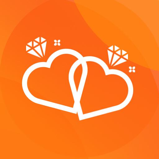 Two Intertwined Hearts with Gems Symbolizing Dating Logo Template