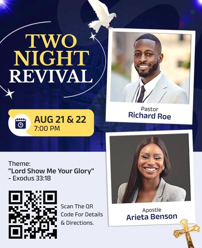 Two Night Religious Revival Event Flyer Template
