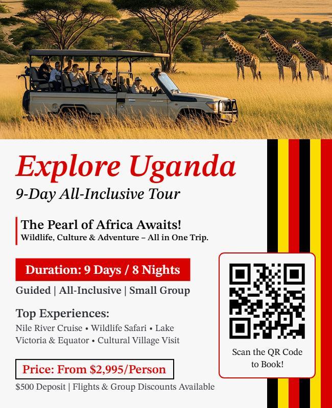 Uganda Safari Adventure Tour Flyer Template