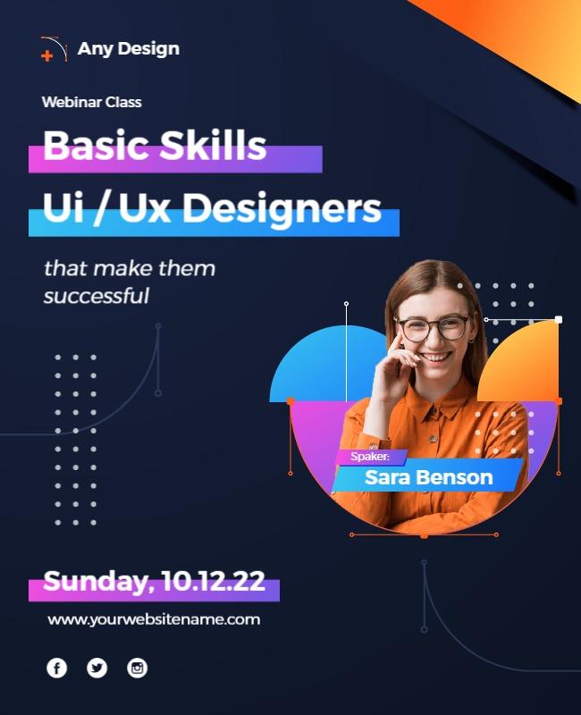 Ui Ux Designers Skills Webinar Flyer Template