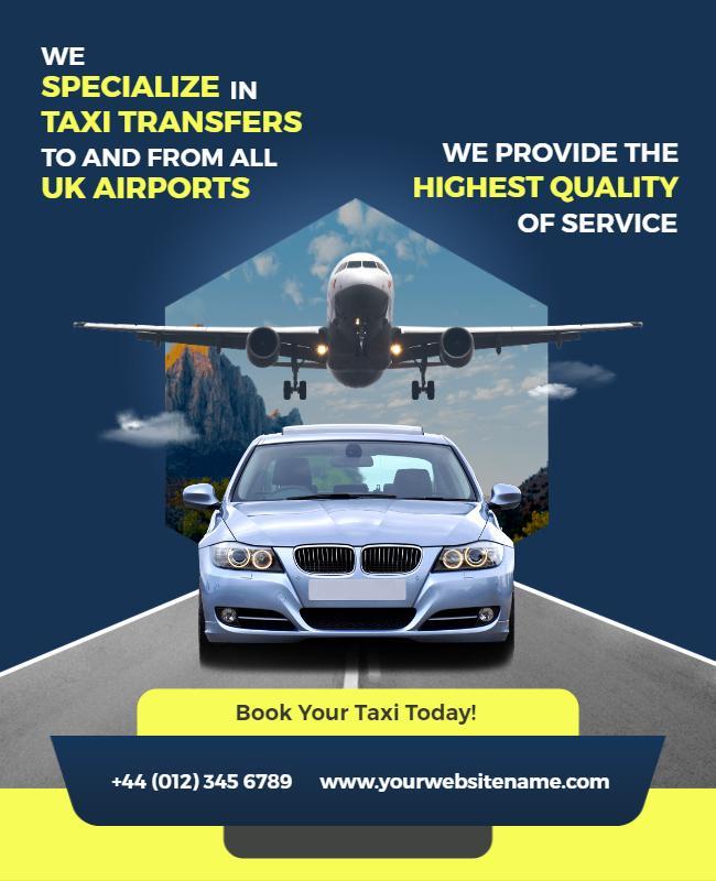 Uk Airport Taxi Transfer Service Flyer Template