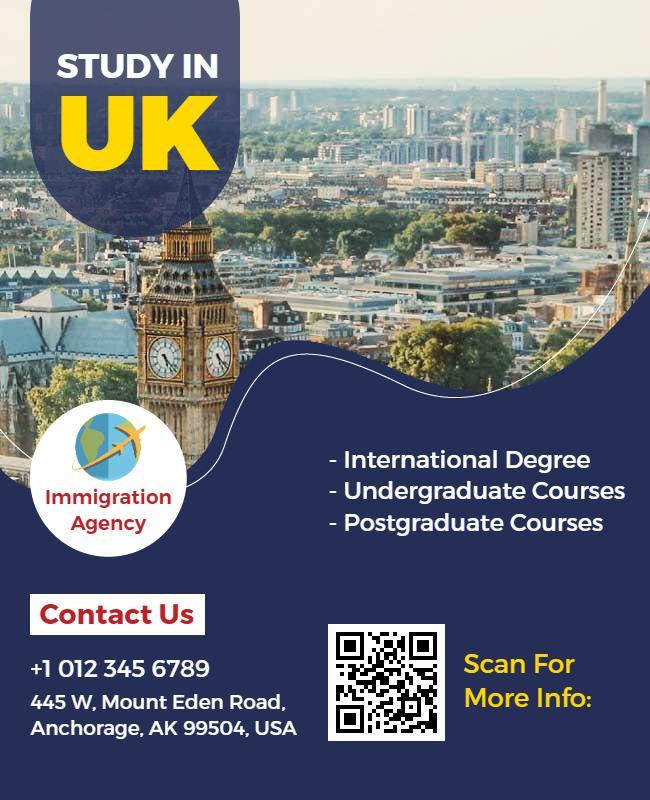 Uk Study Abroad Opportunities Flyer Template