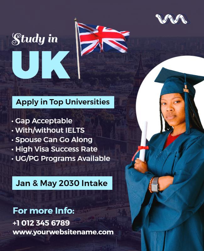 Uk Study Opportunities Informational Flyer Template