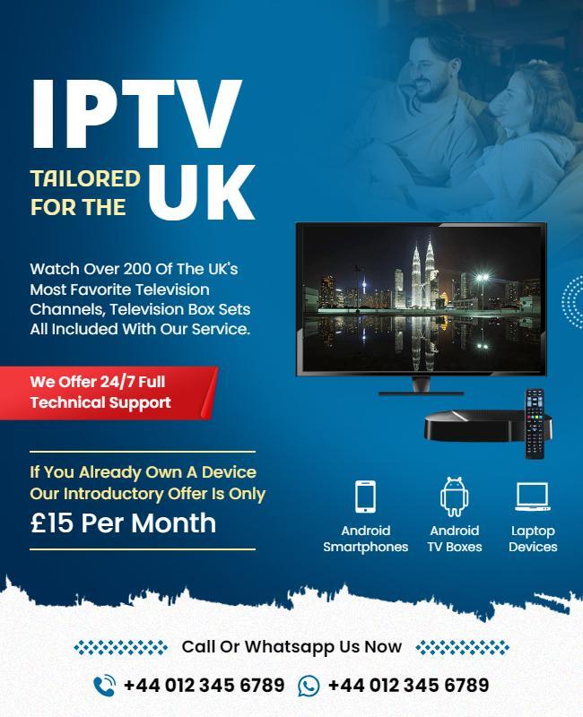 Uk Tailored Iptv Service Flyer Template