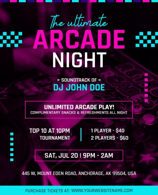 Ultimate Arcade Night Event Flyer Template