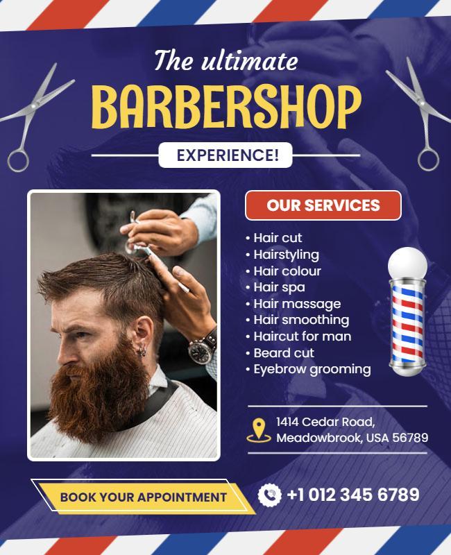 Ultimate Barbershop Experience Services Flyer Template