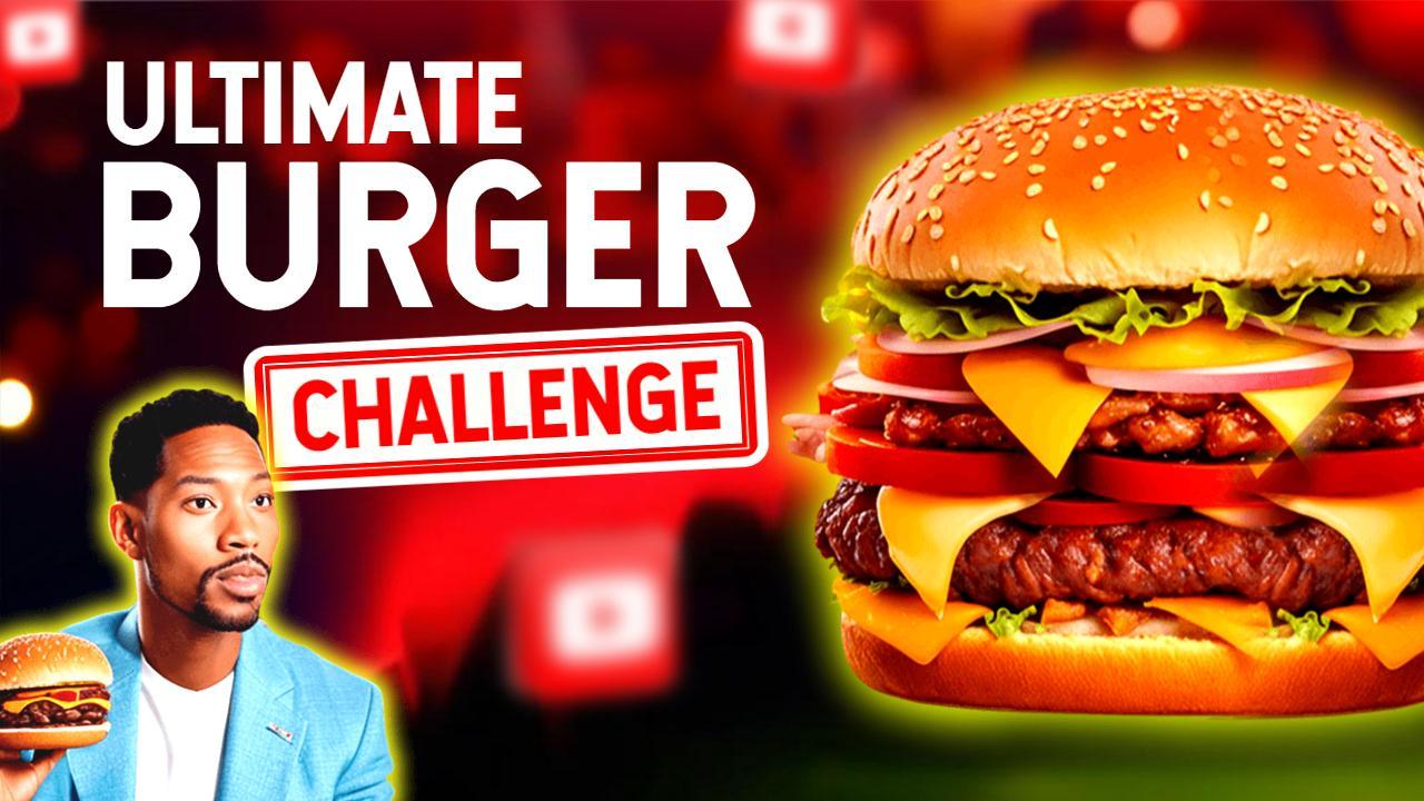 Ultimate Burger Challenge Food YouTube Thumbnail Template