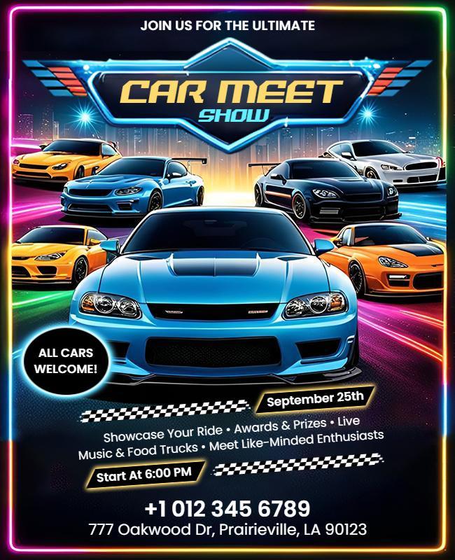 Ultimate Car Meet and Show Event Flyer Template