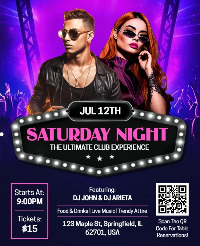 Ultimate Club Experience Saturday Night Flyer Template