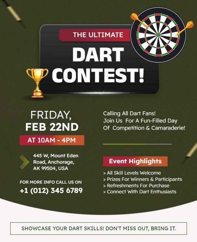 Ultimate Dart Competition Event Flyer Template