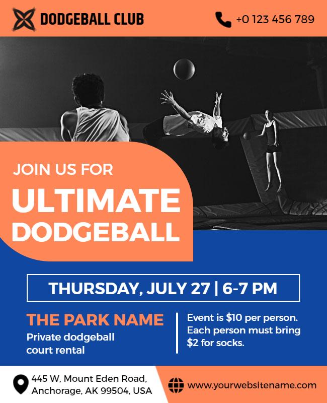 Ultimate Dodgeball Event Invitation Flyer Template