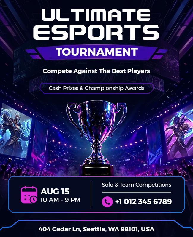 Ultimate Esports Gaming Tournament Flyer Template