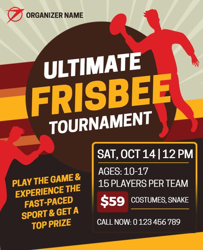 Ultimate Frisbee Tournament Event Flyer Template