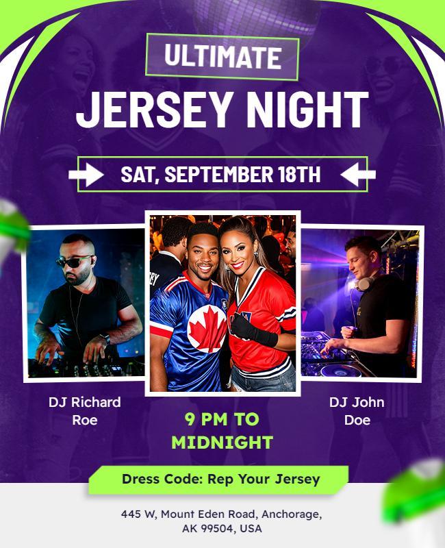 Ultimate Jersey Night Dance Party Flyer Template