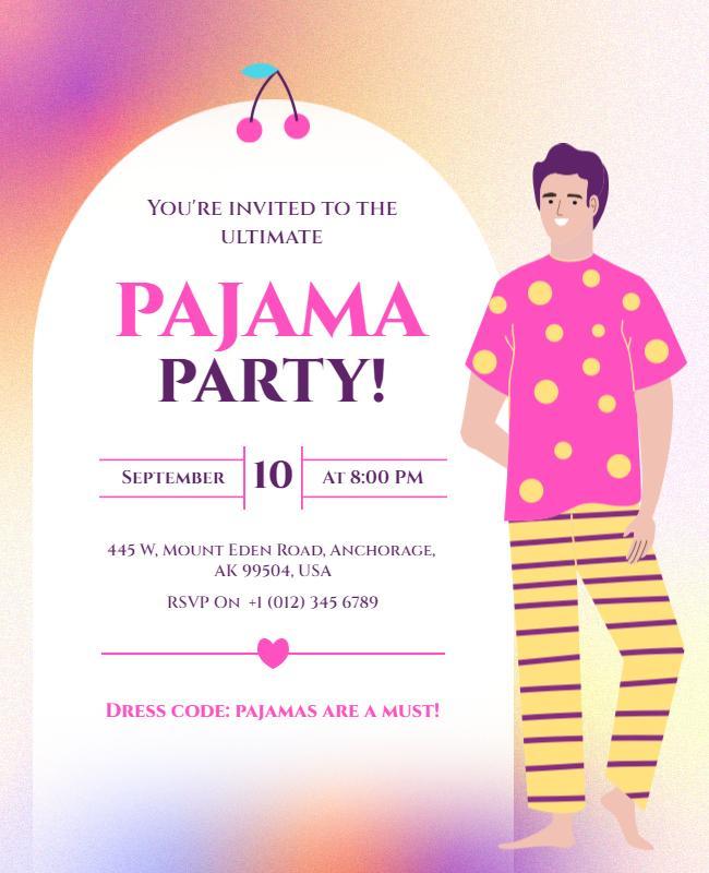 Ultimate Pajama Party Invitation Flyer Template