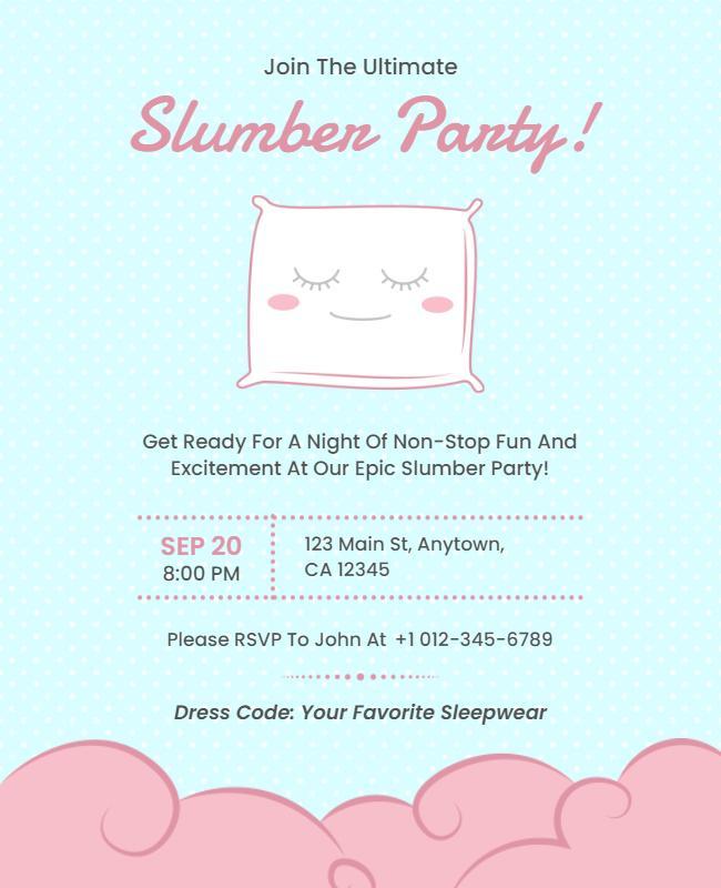 Ultimate Slumber Party Invitation Flyer Template