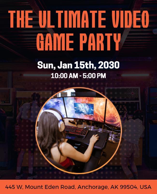 Ultimate Video Game Party Event Flyer Template