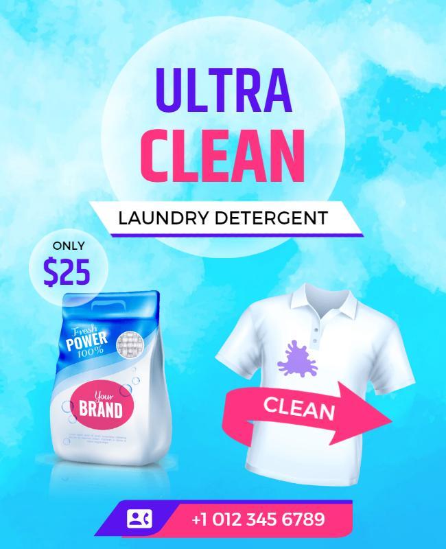 Ultra Clean Laundry Detergent Advertisement Flyer Template