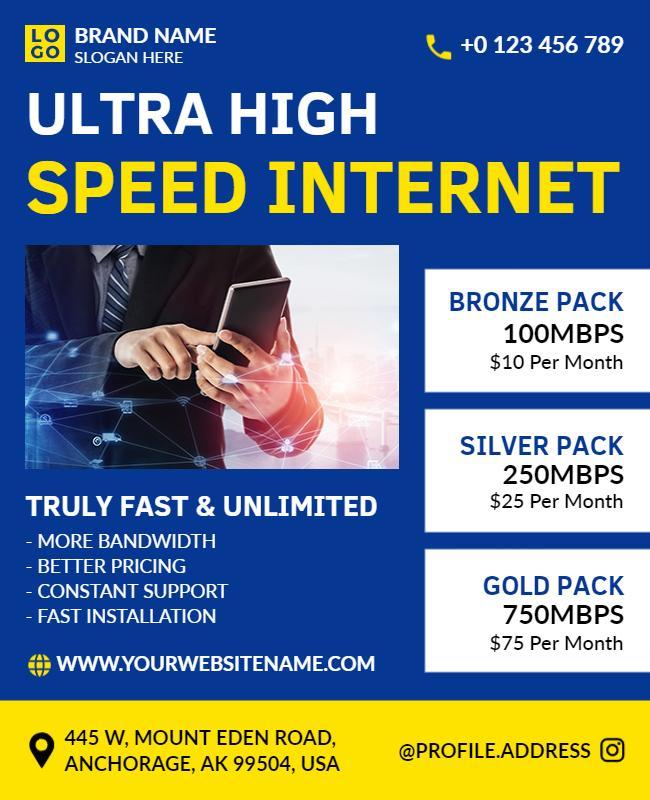 Ultra High Speed Internet Packages Flyer Template