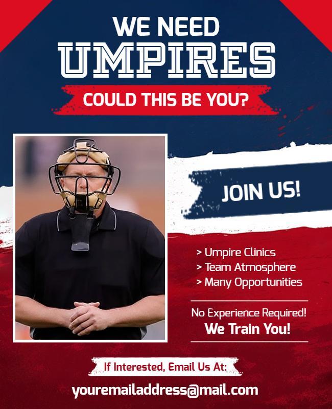 Umpire Recruitment Opportunity Flyer Template